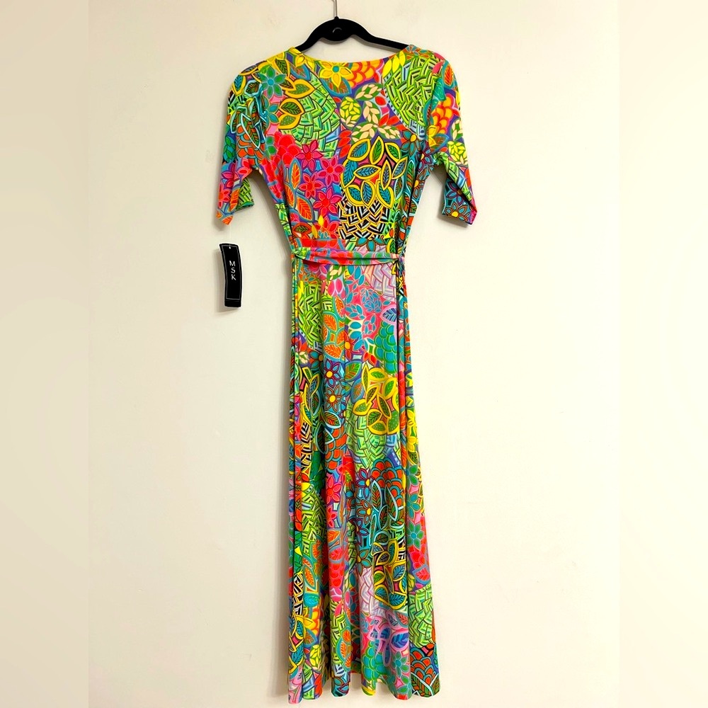 MSK Multicolor Maxi Dress. Pit to pit= 17.5” - Picture 4 of 6